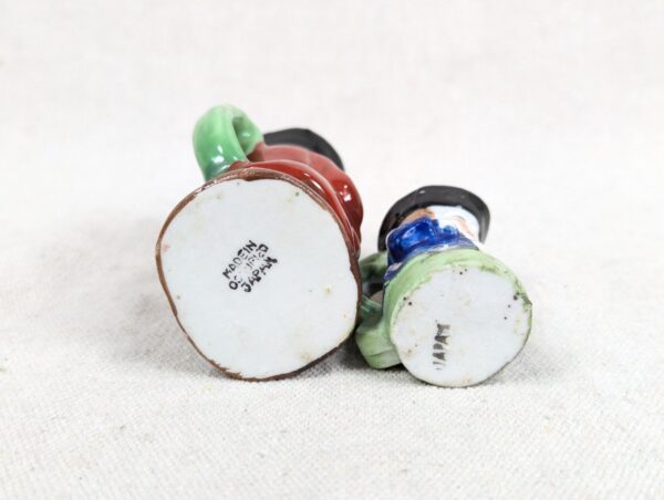 Occupied Japan Toby Jugs Set 2 Miniature Vintage Hand-Painted Ceramic Creamers
