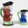Occupied Japan Toby Jugs Set 2 Miniature Vintage Hand-Painted Ceramic Creamers