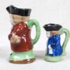 Occupied Japan Toby Jugs Set 2 Miniature Vintage Hand-Painted Ceramic Creamers