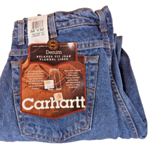 10-25.png Carhartt B21DST Flannel Lined Denim Jeans Men's Blue Relaxed Fit Straight Leg...