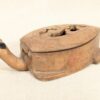 Hand-Carved Wooden Turtle Box Hinged Pierced Lid Trinket Holder Mid-Century S...