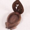 Hand-Carved Wooden Turtle Box Hinged Pierced Lid Trinket Holder Mid-Century S...