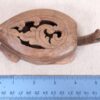Hand-Carved Wooden Turtle Box Hinged Pierced Lid Trinket Holder Mid-Century S...