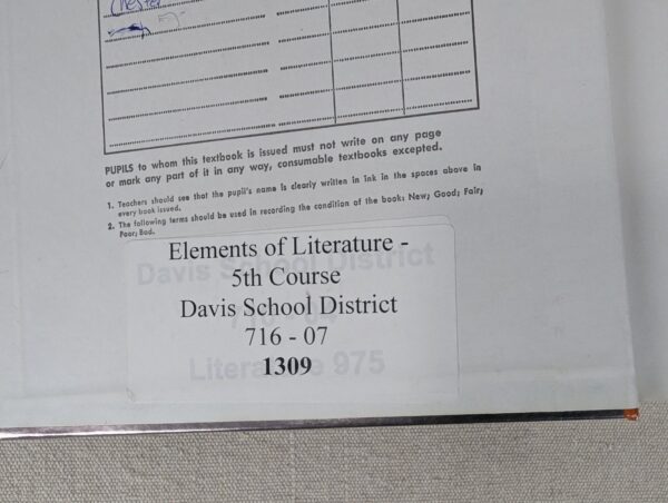 Holt Elements of Literature Fifth Course 2005 Textbook American Literature Ed...