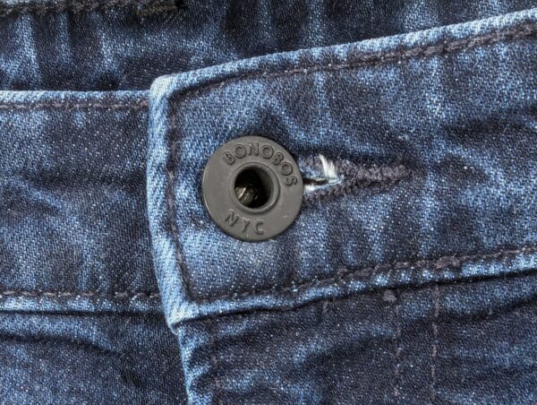 10-2648.jpg Bonobos Men's Jeans Dark Wash 5-Pocket Regular Fit 17.5in Waist 29.5in Inseam
