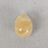 Polished Yellow Calcite Decorative Egg Natural Stone Banded Pattern 2 Inch Tall
