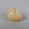 Polished Yellow Calcite Decorative Egg Natural Stone Banded Pattern 2 Inch Tall