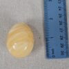 Polished Yellow Calcite Decorative Egg Natural Stone Banded Pattern 2 Inch Tall