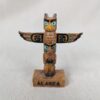 Vintage Alaska Souvenir Totem Pole Figurine Resin Hand Painted 4 Inch Tall Good
