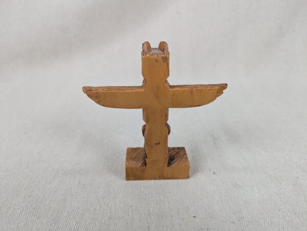 Vintage Alaska Souvenir Totem Pole Figurine Resin Hand Painted 4 Inch Tall Good