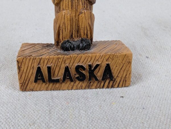 Vintage Alaska Souvenir Totem Pole Figurine Resin Hand Painted 4 Inch Tall Good