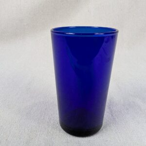 Hand-Blown Cobalt Blue Glass Tumbler Minimalist Cylindrical Studio Art Glass