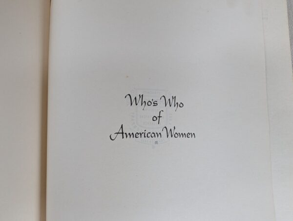 Who's Who of American Women Fourth Edition 1966-1967 The A.N. Marquis Company...