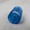 Vintage Cobalt Blue Pressed Glass Juice Tumbler Geometric Block Pattern Pedestal