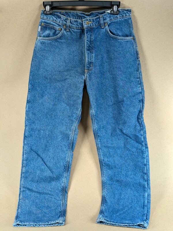 Carhartt B21DST Flannel Lined Denim Jeans Men's Blue Relaxed Fit Straight Leg...