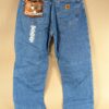 Carhartt B21DST Flannel Lined Denim Jeans Men's Blue Relaxed Fit Straight Leg...