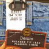 Carhartt B21DST Flannel Lined Denim Jeans Men's Blue Relaxed Fit Straight Leg...