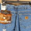 Carhartt B21DST Flannel Lined Denim Jeans Men's Blue Relaxed Fit Straight Leg...