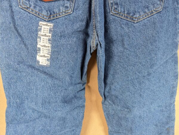 Carhartt B21DST Flannel Lined Denim Jeans Men's Blue Relaxed Fit Straight Leg...