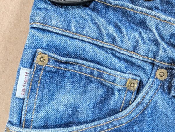Carhartt B21DST Flannel Lined Denim Jeans Men's Blue Relaxed Fit Straight Leg...