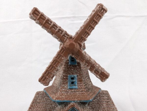 Ceramic Christmas Village Windmill House Illuminated Snowflake Decoration 8 Inch