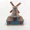 Ceramic Christmas Village Windmill House Illuminated Snowflake Decoration 8 Inch