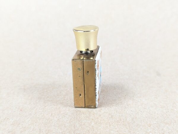 Cloisonne Perfume Bottle Enameled Floral Design Gold-Tone Finish 1960s-80s Era