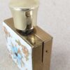 Cloisonne Perfume Bottle Enameled Floral Design Gold-Tone Finish 1960s-80s Era
