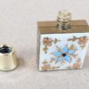 Cloisonne Perfume Bottle Enameled Floral Design Gold-Tone Finish 1960s-80s Era