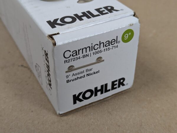 10-2826.jpg Kohler Carmichael 9-Inch Assist Bar Brushed Nickel Finish Model R27234-BN New