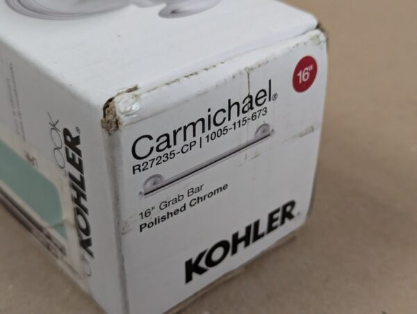 Kohler Carmichael 16-Inch Grab Bar Polished Chrome Model R27235-CP New In Box