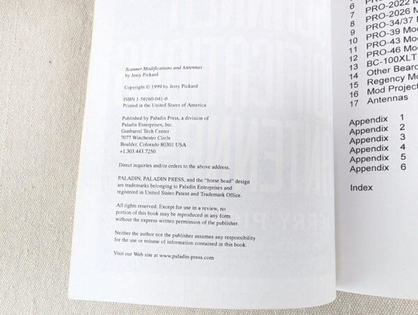 Scanner Modifications & Antennas by Jerry Pickard 1999 Paladin Press Book Good