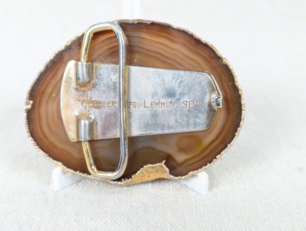Vintage Wheeler Manufacturing Belt Buckle Petrified Wood 1970s Western Boho S...