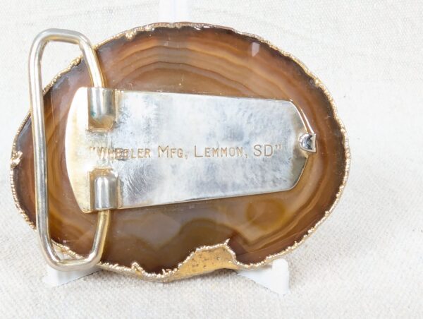 Vintage Wheeler Manufacturing Belt Buckle Petrified Wood 1970s Western Boho S...