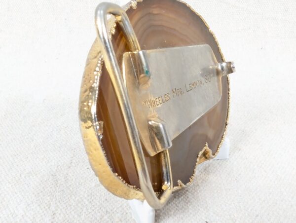 Vintage Wheeler Manufacturing Belt Buckle Petrified Wood 1970s Western Boho S...