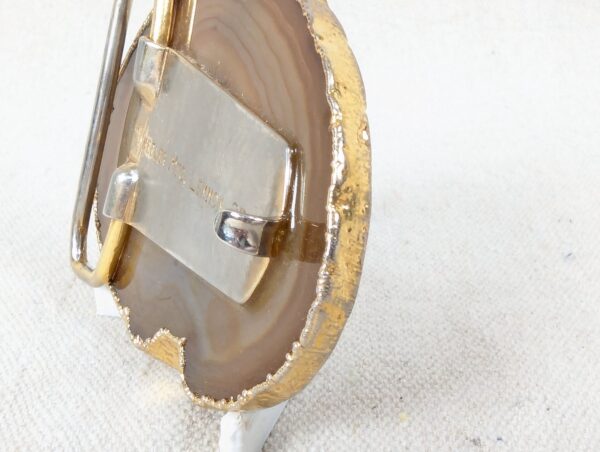 Vintage Wheeler Manufacturing Belt Buckle Petrified Wood 1970s Western Boho S...