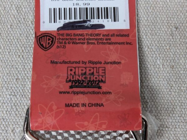 Bazinga! The Big Bang Theory Ripple Junction Belt Buckle 2012 New In Packaging