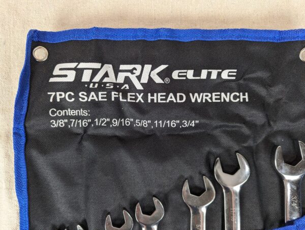 Stark Elite 7-Piece SAE Flex-Head Ratcheting Wrench Set Model 18704 New Condi...