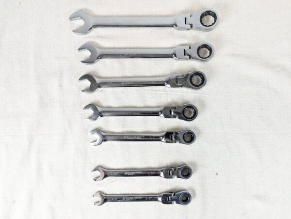 Stark Elite 7-Piece SAE Flex-Head Ratcheting Wrench Set Model 18704 New Condi...