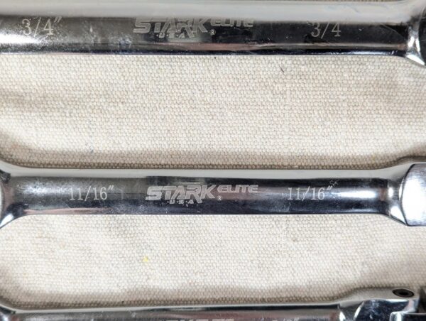 Stark Elite 7-Piece SAE Flex-Head Ratcheting Wrench Set Model 18704 New Condi...