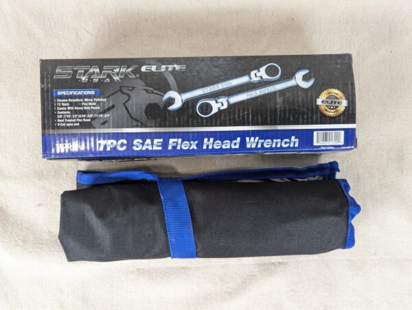 Stark Elite 7-Piece SAE Flex-Head Ratcheting Wrench Set Model 18704 New Condi...