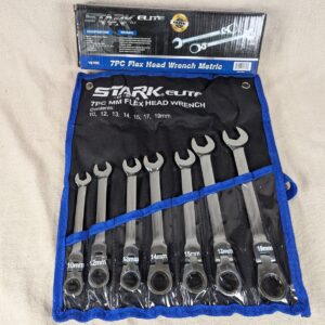 Stark Elite 7pc Metric Flex-Head Ratcheting Wrench Set Model 18705 New Open Box