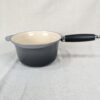 10-3115.jpg Vintage Le Creuset Enameled Cast Iron Saucepan 18cm Gray Cream Handle France ...