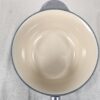 10-3119.jpg Vintage Le Creuset Enameled Cast Iron Saucepan 18cm Gray Cream Handle France ...