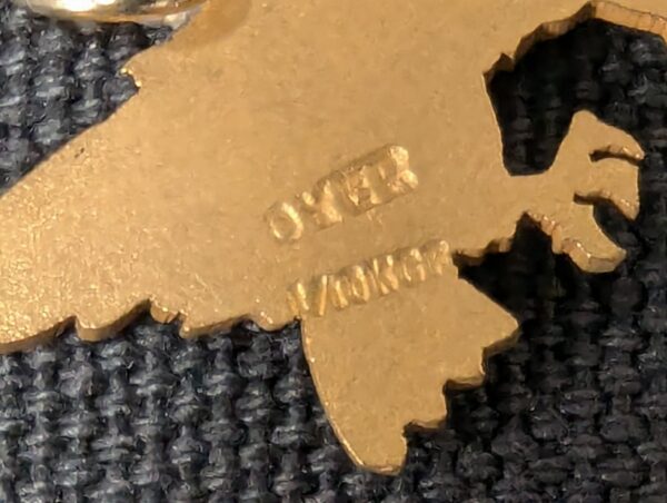 Vintage Oyer Eagle Charm Pendant 1/10 10K Gold Filled Jewelry 1 Inch Wide