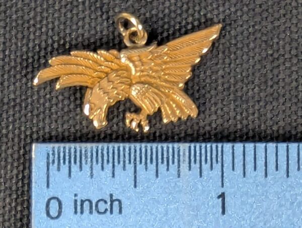 Vintage Oyer Eagle Charm Pendant 1/10 10K Gold Filled Jewelry 1 Inch Wide
