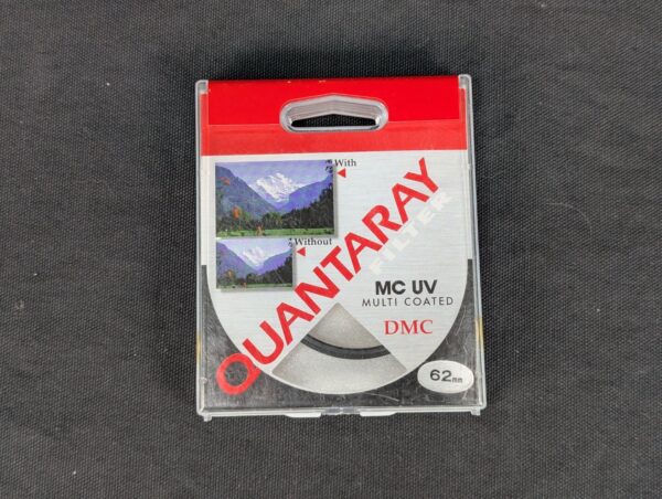 10-3166.jpg Quantaray 62mm MC UV DMC Lens Filter Multi-Coated Glass Made in Japan Accessory
