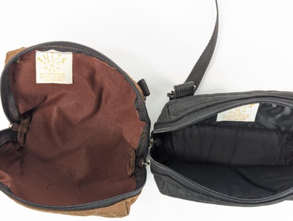 Tutts Pacs 'N Sacs Utag VTG Canvas Utility Pouches Set Brown Black YKK Zippers