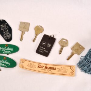 Vintage Hotel Key Collection Plastic Fobs Brass Keys Holiday Inn Lima Sheraton