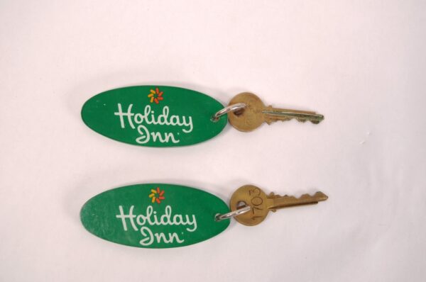Vintage Hotel Key Collection Plastic Fobs Brass Keys Holiday Inn Lima Sheraton